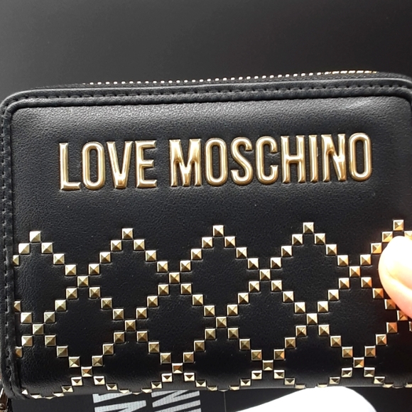 MOSCHINO "Love Moschino" Studded Zip Around Continental Wallet - Picture 7 of 16